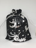 Handmade Black & Silver Colour Foil Halloween Print Trick or Treat / Gift Bag