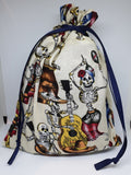 Handmade Skeleton Halloween Print Trick or Treat / Gift Bag