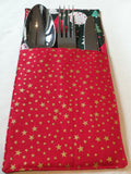 Handmade Fabric Christmas Cutlery Holder / Pouch Tableware