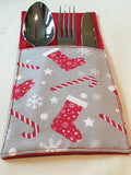 Handmade Fabric Christmas Cutlery Holder / Pouch Tableware