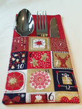 Handmade Fabric Christmas Cutlery Holder / Pouch Tableware