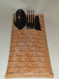 Handmade Fabric Christmas Cutlery Holder / Pouch Tableware