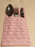 Handmade Fabric Christmas Cutlery Holder / Pouch Tableware