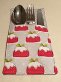 Handmade Fabric Christmas Cutlery Holder / Pouch Tableware