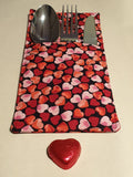 Couples Set of Handmade Valentine's / St. Dwynwen's Fabric Tableware