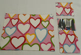 Couples Set of Handmade Valentine's / St. Dwynwen's Fabric Tableware