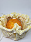 C1064 - Handmade Chocolate Orange / Bath Bomb Fabric Gift Pouch / Cover