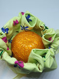 C1067 - Handmade Chocolate Orange / Bath Bomb Fabric Gift Pouch / Cover