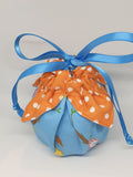 C1071 - Handmade Chocolate Orange / Bath Bomb Fabric Gift Pouch / Cover