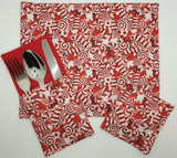 Handmade Christmas Candy Cane Fabric Tableware
