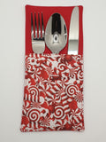 Handmade Christmas Candy Cane Fabric Tableware