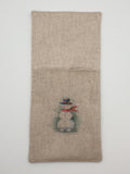Handmade Christmas Snowman / Snowperson Fabric Tableware