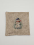 Handmade Christmas Snowman / Snowperson Fabric Tableware