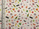 60" Wide 100% Cotton John Louden Party / Celebration Print Fabric - per metre