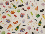 60" Wide 100% Cotton John Louden Party / Celebration Print Fabric - per metre