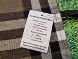 Brown Tartan Handmade Waterproof Base Sit Mat - Great for Picnics