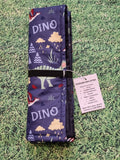 Navy Blue Dinosaur Print Handmade Waterproof Base Sit Mat - Great for Picnics