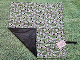 Football Pitch Print Handmade Waterproof Base Sit Mat - Great for Picnics