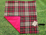 Pink Tartan Handmade Waterproof Base Sit Mat - Great for Picnics