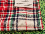 White, Green & Red Tartan Handmade Waterproof Base Sit Mat - Great for Picnics