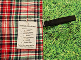 White, Green & Red Tartan Handmade Waterproof Base Sit Mat - Great for Picnics