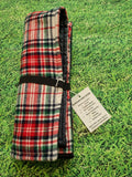 White, Green & Red Tartan Handmade Waterproof Base Sit Mat - Great for Picnics