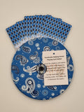 Blue Paisley Print Handmade Helping Hand Playing Card Holder