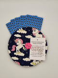 Navy Blue with Unicorn Print Handmade Helping Hand Playing Card Holder