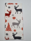 Handmade Christmas Stag & Tree Print Fabric Tableware