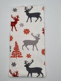 Handmade Christmas Stag & Tree Print Fabric Tableware