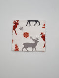 Handmade Christmas Stag & Tree Print Fabric Tableware