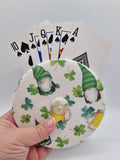 White with Gonk, Beer & Shamrock Print Handmade Helping Hand Playing Card Holder