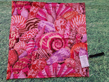 Multicolour Pink Sea Shell Print Handmade Waterproof Base Sit Mat - Great for Picnics