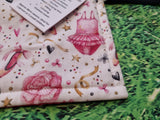 White with Pink Ballet Theme Print Handmade Waterproof Base Sit Mat - Great for Picnics
