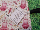 White with Pink Ballet Theme Print Handmade Waterproof Base Sit Mat - Great for Picnics