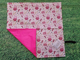 White with Pink Ballet Theme Print Handmade Waterproof Base Sit Mat - Great for Picnics