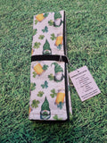 White with Green Gonk, Beer & Shamrock Print Handmade Waterproof Base Sit Mat - Great for Picnics