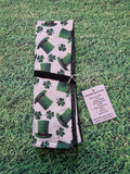 White with Green Leprechaun Hat & Shamrock Print Handmade Waterproof Base Sit Mat - Great for Picnics