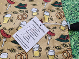 Pale Mustard Colour Oktoberfest Bavarian Theme Print Handmade Waterproof Base Sit Mat - Great for Picnics