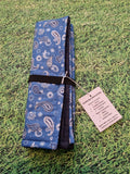 Blue Paisley Print Handmade Waterproof Base Sit Mat - Great for Picnics