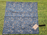 Blue Paisley Print Handmade Waterproof Base Sit Mat - Great for Picnics