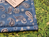 Blue Paisley Print Handmade Waterproof Base Sit Mat - Great for Picnics