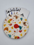 Chicken Print Handmade Helping Hand Playing Card Holder