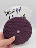 Purple with Tiny White Spot Print Handmade Helping Hand Playing Card Holder
