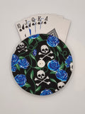 White Skull & Blue Rose Print Handmade Helping Hand Playing Card Holder