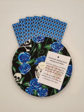 White Skull & Blue Rose Print Handmade Helping Hand Playing Card Holder