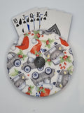 Christmas Santa Hat Car Print Handmade Helping Hand Playing Card Holder