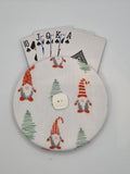 Christmas Gonk & Tree Print Handmade Helping Hand Playing Card Holder