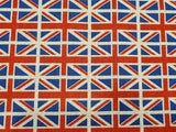 100% Cotton Union Jack Coronation Patriotic Print Fabric - per metre