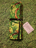 Green Dinosaur Print Handmade Waterproof Base Sit Mat - Great for Picnics